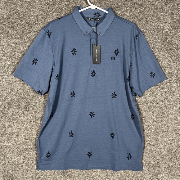 TravisMathew Other - TravisMathew Polo Shirt Mens Large Blue Rome Around Floral Golf Button Down